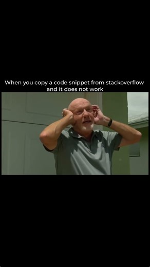 When you copy a code snippet from stackoverflow and it does not work