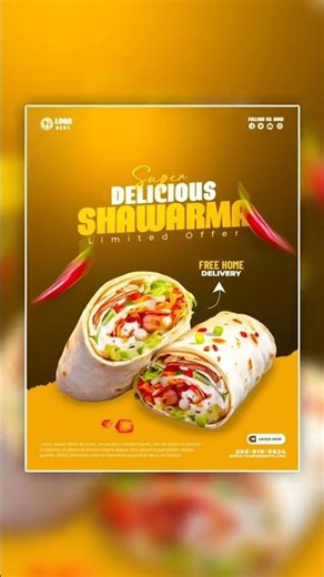 Shawarma Poster Design in Photoshop | Graphic Design Tutorial