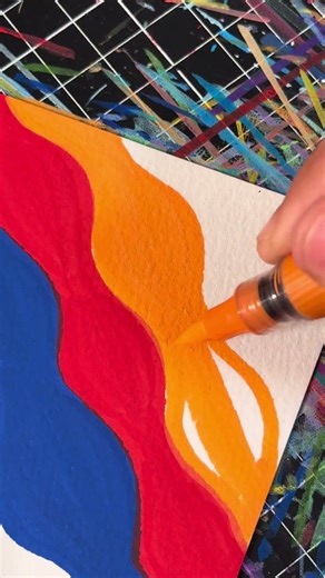 Immersive painting | Colored lines #Immersive painting #Acrylic markers #Painting #Daily painting