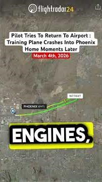 Pilot Tries To Return To Airport : Training Plane Crashes Into Phoenix Home Moments Later #shorts