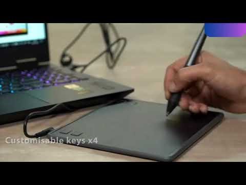 HUION HS64 Graphics Drawing Tablet Battery-Free Stylus Android Windows Pen Tablet.
