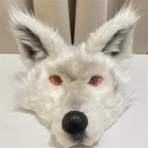 Arctic Wolf Therian Mask, OOAK Handmade White Wolf Mask, Cosplay Accessory, Universal Size Faux Fur Mask, Affordable Therian Gear and Gifts - Etsy