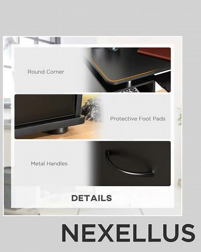 HOMCOM Computer Desk Office PC Table Workstation with Keyboard Tray, CPU Shelf, Drawers, Sliding ...