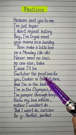 Ariana grande positions song lyrics | Positions song lyrics