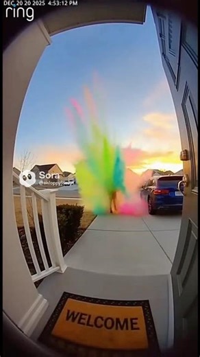 Unbelievable - Woman Steals Package - Explodes Paint #ringcamera