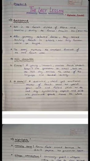 Class-12 English chapter-1 The last lesson all important points for board #englishboardexam #class12