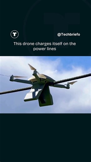 Tech Briefo on Instagram: "This autonomous drone literally lands on live high-voltage lines and recharges itself from the electromagnetic field around the cable. ⚡️🤖 Developed by Nomadic Drones, it can sit on the wire, scan for hot spots, damage, and structural changes, then take off again once topped up—no helicopters, no trucks, no trips back to base. ​ As power grids age and wildfire risks grow, utilities are moving from “sometimes inspections” to always-on monitoring—and drones like this ma