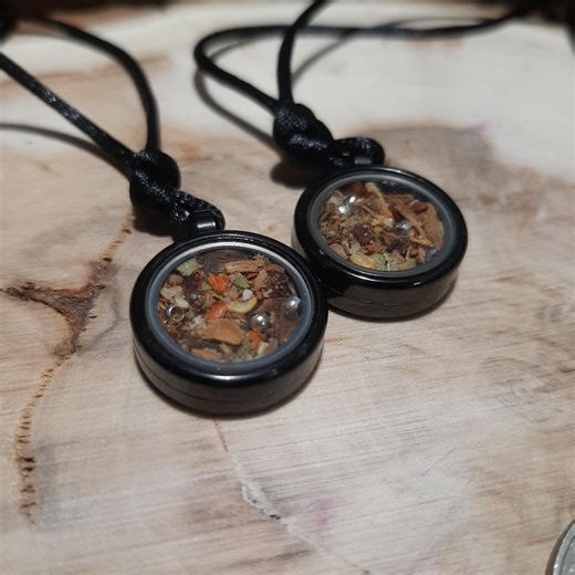 B-grade Psychic Protection Pendant | Stainless Steel Talisman With Herbs, Bindrune & Lunar Charging - Etsy