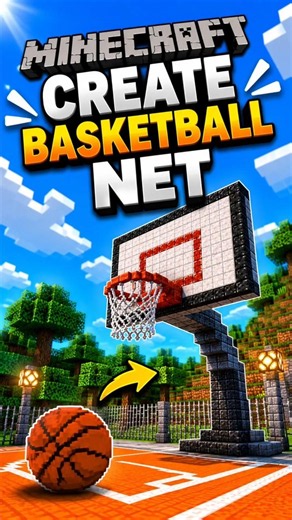Minecraft Basketball Net 🏀 | Easy & Realistic Build Tutorial #shorts #viral #minecraft