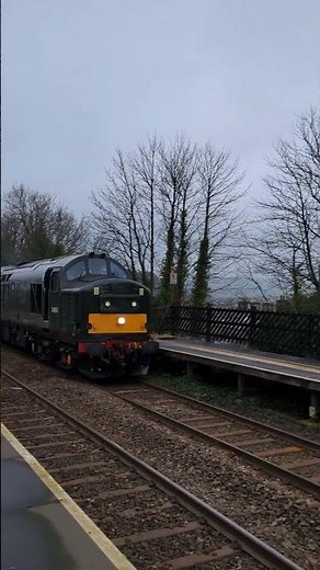 Class 37 D6851 'Flopsie' thrashing through Settle with two tone on Crewe to Carlisle light loco