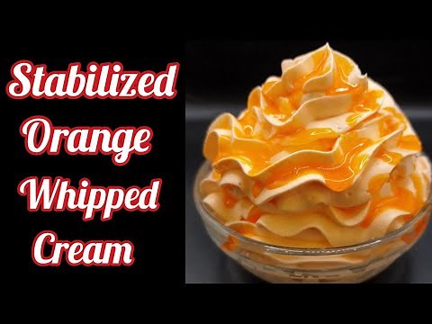 Stabilized Orange Whipped Cream Recipe | Orange frosting | Orange Icing by Versatile Cuisines