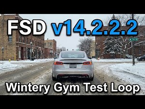 Tesla FSD v14.2.2.2 Takes On A Wintery Gym Test Loop
