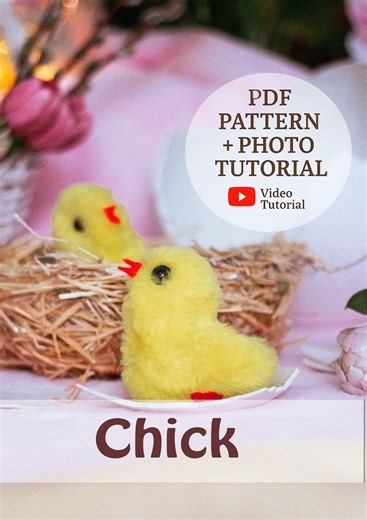 Plush Chick Sewing Pattern – Easter Stuffed Animal With Youtube Tutorial (PDF Download) - Etsy