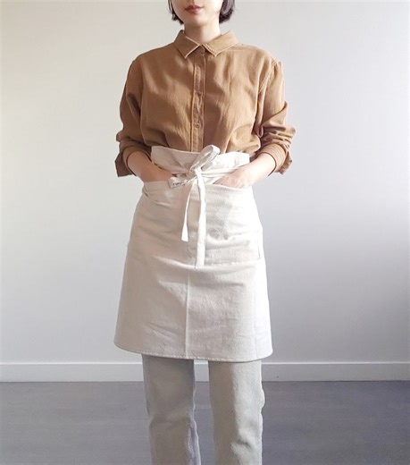 Linen-cotton Half Apron With Pockets for Kitchen, Cooking, Serving & Crafts - Etsy