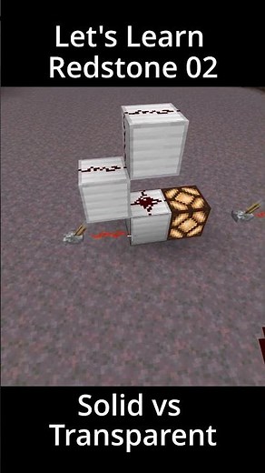 Let's Learn Redstone with OmLedu | 02 Solid vs Transparent | Minecraft Bedrock Redstone Tutorial