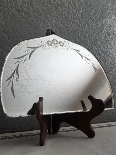 Antique Etched Glass Mirror With Flowers, Bows, and Leaves - Etsy