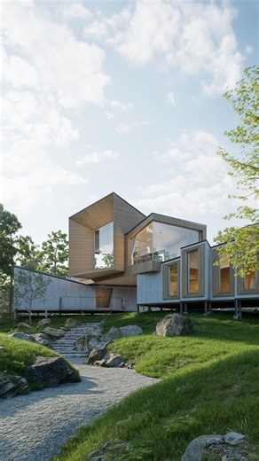 D5 Render | ⏱️ Time-lapse Making of a realistic landscape scene. In the full tutorial, you'll learn how to use backdrop planes for glass reflections... | Instagram