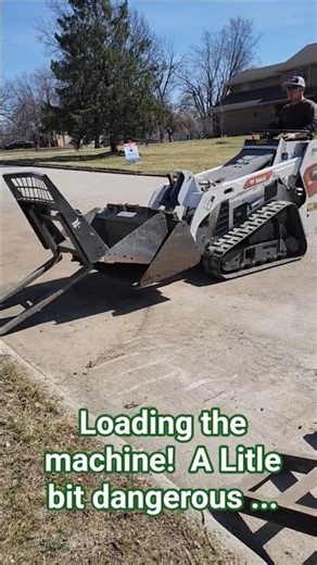 #landscaping#loading the mini bobcat!!