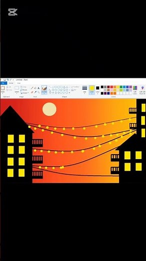 Paint on computer | MS Paint | Easy scenery drawing | How to draw | MS Paint drawing #shorts