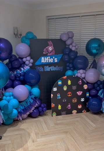 F o r t n i t e #fortnite #fortnitebirthday #fortniteballoons #birthdayballoons #birthdaydisplay #balloongarland #balloonartist #balloonsoftiktok #fyp