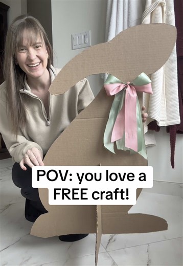 Giant Cardboard Bunny Craft for Easter