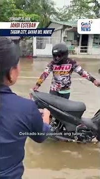 Baha sa Pagsabangan, Tagum City, Davao del Norte, umabot na sa kalsada | GMA Integrated News