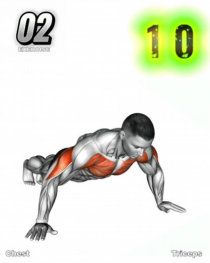 701K views · 22K reactions | Chest & Triceps Push-Up Workout | Fit-workout body | Facebook