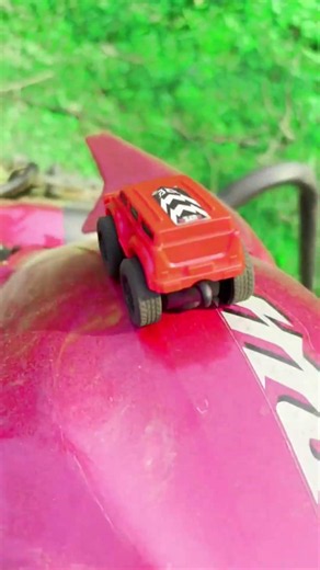 New Tiny RC Car Conquer a Real Bike Racing Uniqueness 😱 #shorts #rccars