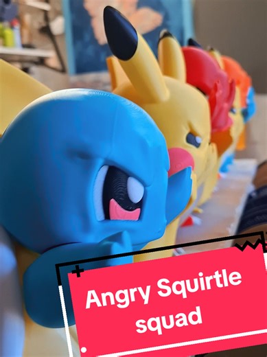 Angry Squirtle Squad joining the crew 😤🐢 Together with the other window Pokémon — Charmander and Pikachu — all finished! 🪟✨ Didn’t plan on making them this grumpy… but honestly, it works 😁 The window Pokémon squad is complete (for now 👀). #WindowPokemon #SquirtleSquad #3DPrinting #foryoupage❤️❤️ #StudioPolyform