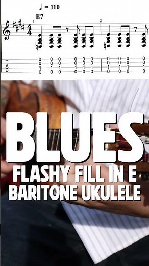 A flashy fill for bars 3-4 for you baritone ukulele blues in E. #UkuleleTutorial #Ukulele