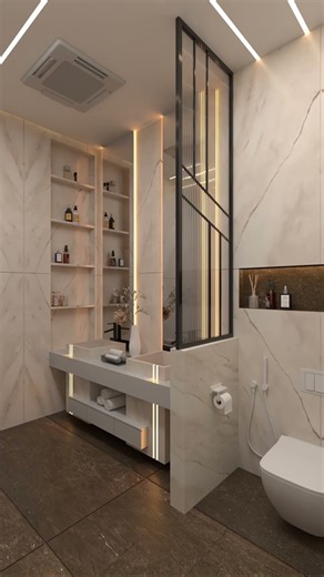 Modern washroom design 2025 | Designed for our client in Etihad Garden 🏡