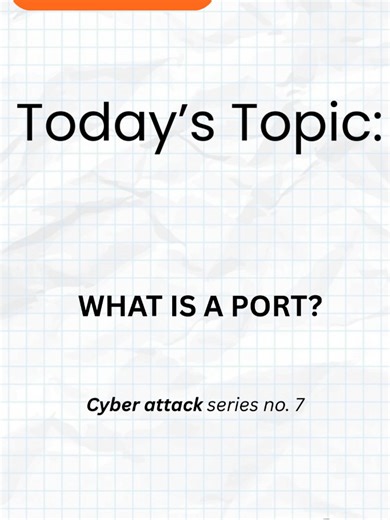 If you’re learning networking or cybersecurity as a beginner, you need to understand what a port is. An IP address identifies a device. A port identifies a service running on that device. Without ports, websites, emails, and secure connections wouldn’t work. In this beginner-friendly networking lesson, you’ll learn: • What a port is in simple terms • Why ports are important in networking • Common ports like 80, 443, and 22 • How ports relate to cybersecurity This content is for: • Cybersecurity 