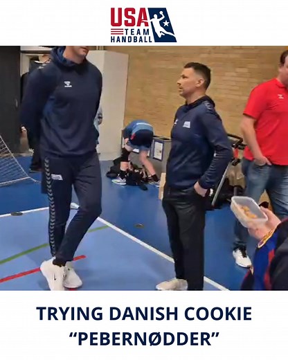 42K views · 256 reactions | ✨ Taste test approved! The US Men’s National Handball Team got a sweet surprise during training—Danish pebernødder (Christmas cookies)!  Safe to say… they’re officially team favorites  Thanks to everyone who made this cozy moment happen. #USHandball #TeamSpirit #Pebernødder #DanishDelights #HolidayVibes #HandballFamily #teamusa #usamenshandball #handballplayer #handball | USA Men's Team Handball | Facebook