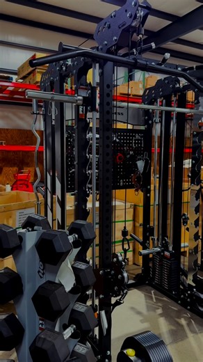 FitnessZone | Gym Equipment Dealer on Instagram: "The Major Fitness Heritage Series B17 “Flying Fortress” is a premium, light-commercial capable all-in-one training system that combines a power rack, smith machine, dual adjustable functional trainer, multi-grip pull-up, and a 360° landmine into one exceptionally versatile build. Functional Trainer + Pulley Ratio Switching (1:1 and 2:1) The B17 delivers a rare combination of smooth cable performance, serious safety engineering, and expandable res