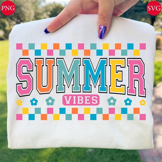 Summer Vibes Retro Design: Colorful Summer PNG SVG (digital Download) - Etsy