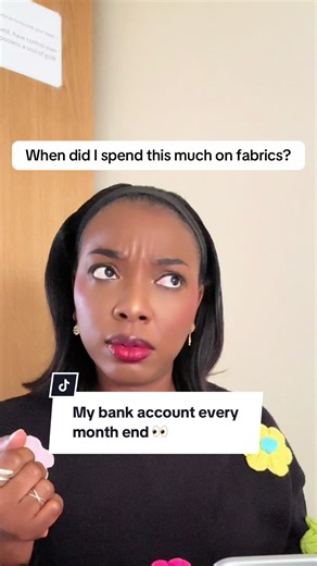 At the end of the month, my bank account never fails to remind me of how much I spent on fabrics and trims 😭 #sewingwithkim #kimdavedesigns #sewingtiktok #diyfashion #imakemyownclothes
