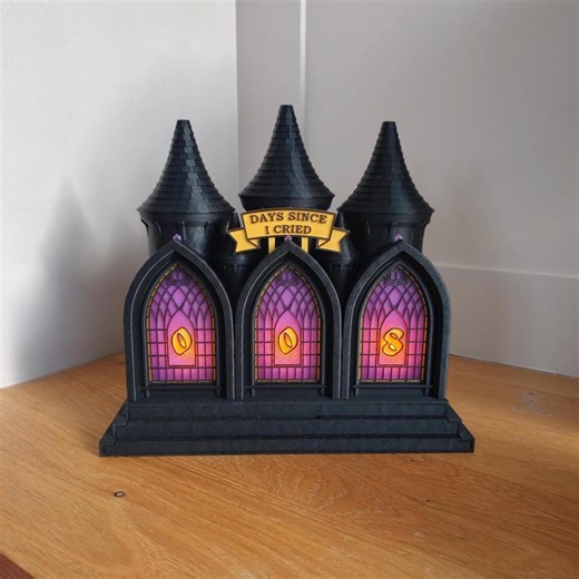 Reading Tracker Counter, Gothic Castle Bookshelf Display, Books Read