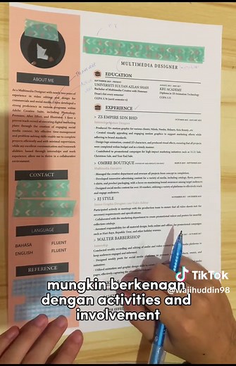 RESUME REVIEW 56 : MULTIMEDIA DESIGNER ✅ #resume #edu #careertips #fyp #tiktokguru #tiktokeducation