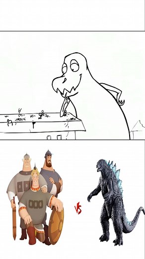 Vs Godzilla...#cartoon #animated #funny #fyp | Pixel.p45