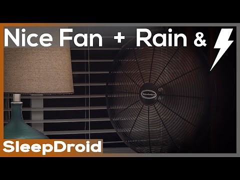 ► Fan and Rain Sounds for Sleeping with Thunder | 10 hours of Rain at Night and Fan Noise by Window