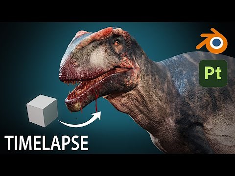 Making a Carcharodontosaurus 3D model | Full workflow Timelapse
