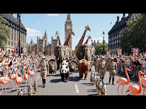 London Real Animal Parade | Shocking & Beautiful Wildlife Walk Through the City (4K)