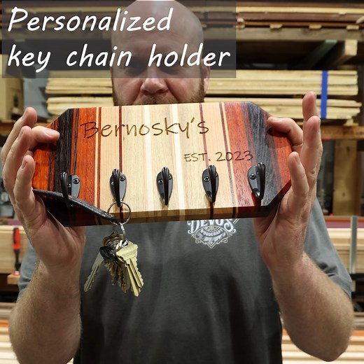 Made a wedding gift for some friends of mine this weekend. They already have "The Deckhand" cutting board so I thought a matching key chain holder would be fitting. Congrats Randy and Holly! | DeVo's WoodCraft