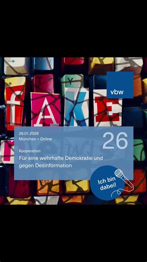 🛡️ Für eine wehrhafte Demokratie 🛡️ Wie verbreitet sich Desinformation über soziale Netzwerke – und was bedeutet das für unsere Demokratie? Darüber spricht Prof. Dr. Jasmin Riedl bei der Veranstaltung „Für eine wehrhafte Demokratie und gegen Desinformation“. 📍 München & Online 🗓️ 26.01.2026 🔗 https://www.vbw-bayern.de/vbw/Themen-und-Services/Politik-Gesellschaft/Fuer-eine-wehrhafte-Demokratie-und-gegen-Desinformation.jsp 📸 vbw #Desinformation #DigitaleDemokratie #SocialMedia #SPARTAProjekt
