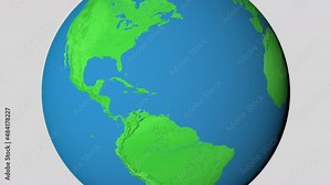 Seamless looping animation of the earth zooming in to the 3d map of Bahamas with the capital and the biggest cites in 4K resolution