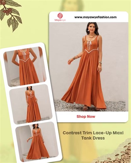 Step into stylish bliss with our Contrast Trim Lace-Up Maxi Tank Dress! 🌟 This stunning piece is not just a dress—it's a celebration of comfort and confidence. The sleek design offers a perfect balance between chic vibes and effortless wear, making it your go-to for any occasion. Dress it up with heels for a night out or pair it with sandals for a casual brunch—all for just $123.95! 💖✨ Don't let this beauty slip away—add it to your wardrobe today! 😉 #MaxiDress #FashionGoals #DressToImpress #S