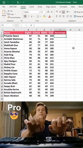 Time to Office on Instagram: "Calculate percentage of students marks in excel 😱 #excel #office #spreadsheet"