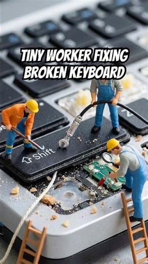 Tiny worker fixing broken keyboard | timelapse #shorts #shortsviral