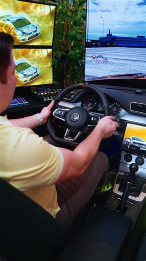 Real Car Steering Wheel on a Sim Rig🔥🛠Volkswagen Passat Carbon Wheel #automobile #simracing #gaming