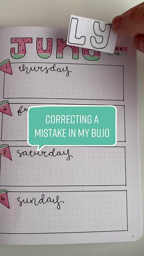 Fixing a mistake in my bujo ✂️ #july#julybujo#bujo#bulletjournal#bujotips#mistakes#bujomistakes#error#bujotok#bujotiktok#bujowithme#weeklyspread